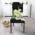 White Lily Print Dining Chair Slipcover