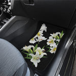 White Lily Print Front Car Floor Mats