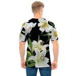 White Lily Print Men's T-Shirt