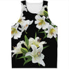 White Lily Print Men's Tank Top