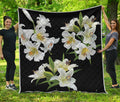 White Lily Print Quilt