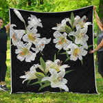 White Lily Print Quilt