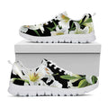 White Lily Print White Running Shoes
