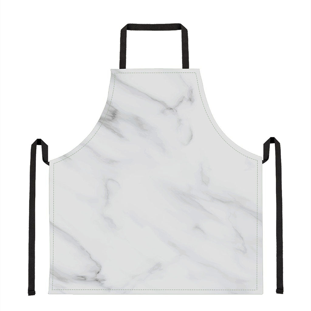 White Marble Print Apron