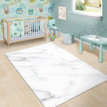 White Marble Print Area Rug GearFrost