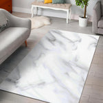 White Marble Print Area Rug GearFrost