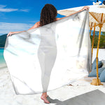 White Marble Print Beach Sarong Wrap