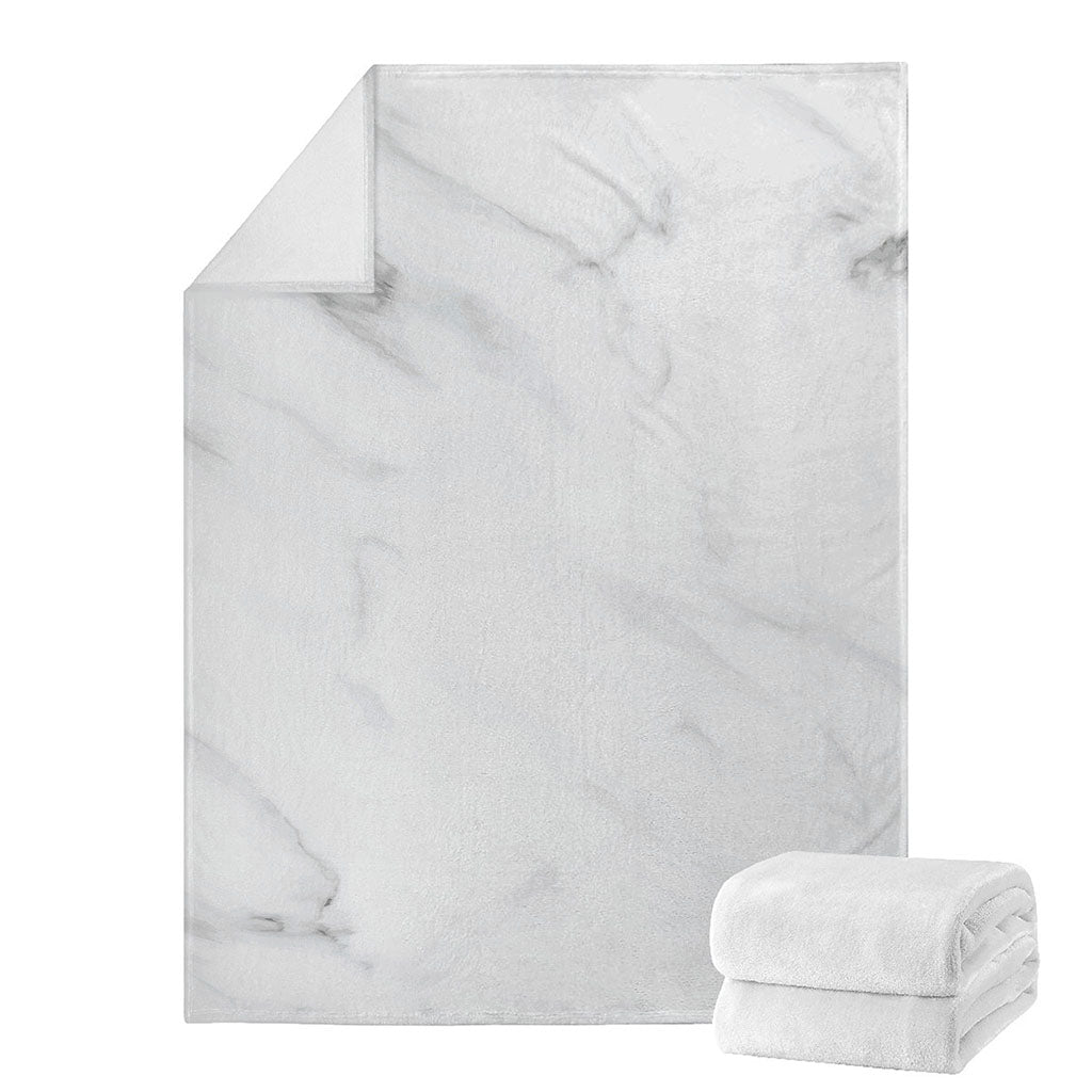 White Marble Print Blanket