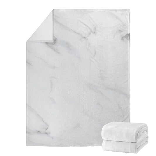 White Marble Print Blanket