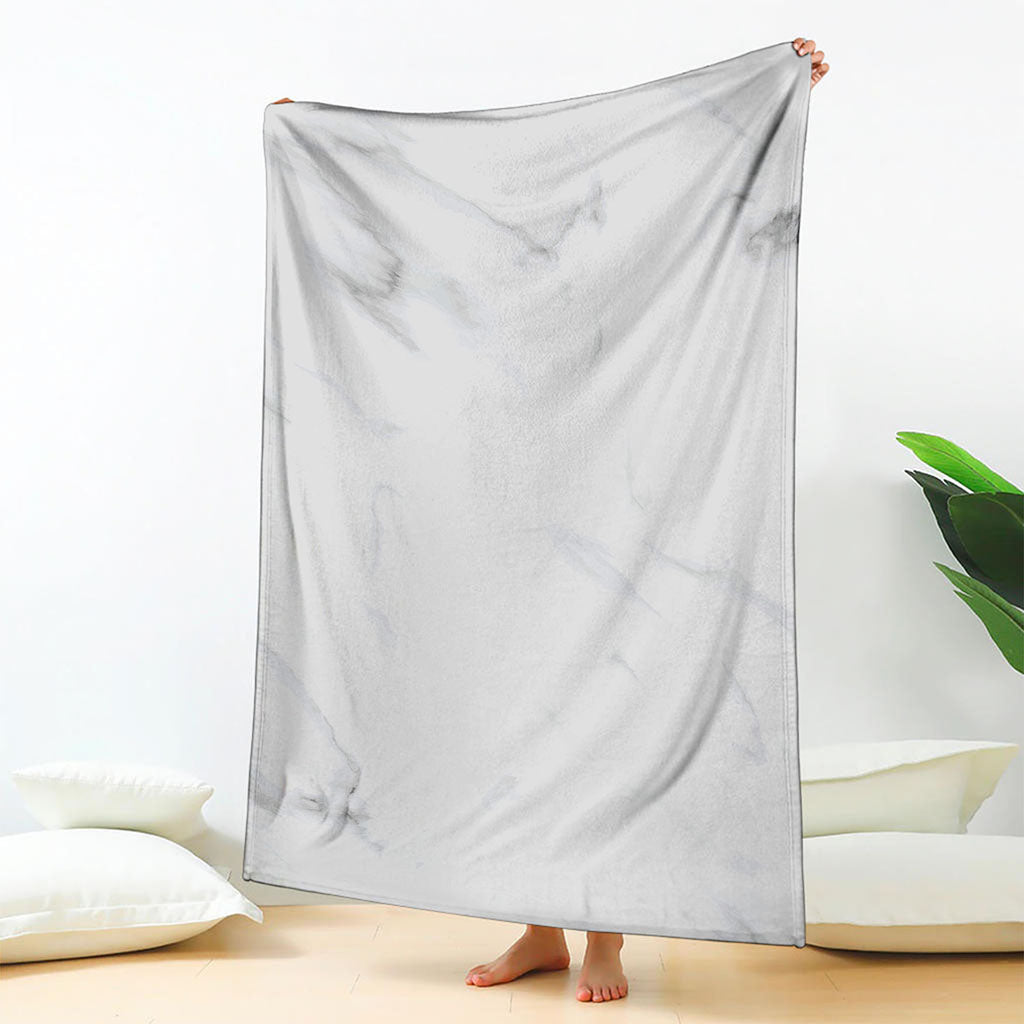 White Marble Print Blanket