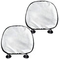 White Marble Print Car Headrest Covers