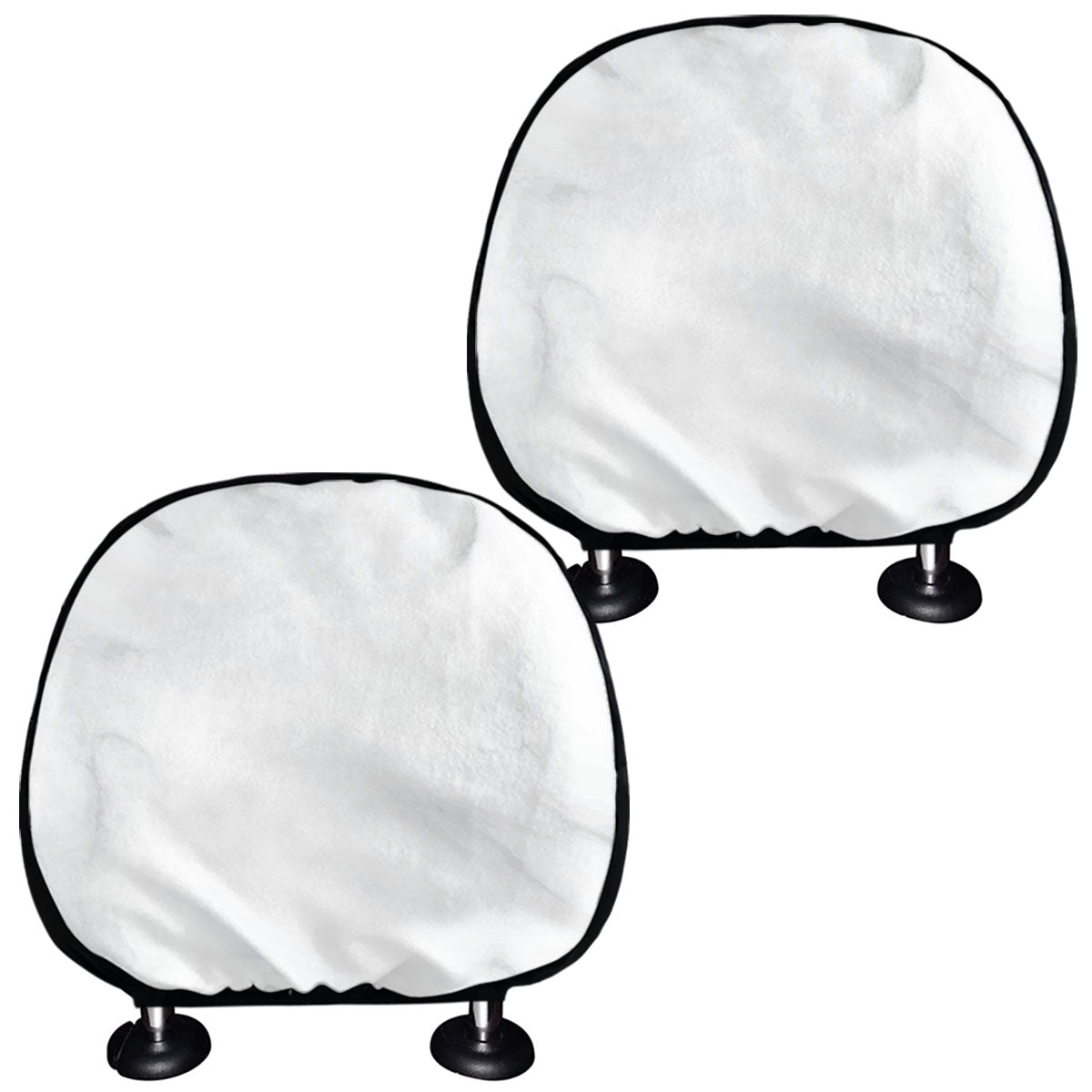 White Marble Print Car Headrest Covers