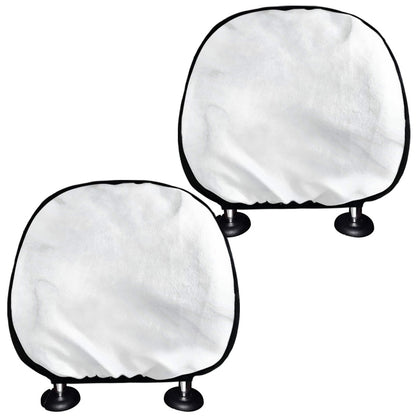 White Marble Print Car Headrest Covers