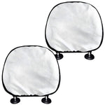 White Marble Print Car Headrest Covers