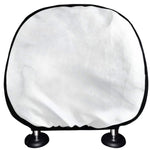 White Marble Print Car Headrest Covers