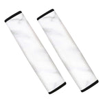 White Marble Print Car Seat Belt Covers