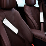 White Marble Print Car Seat Belt Covers