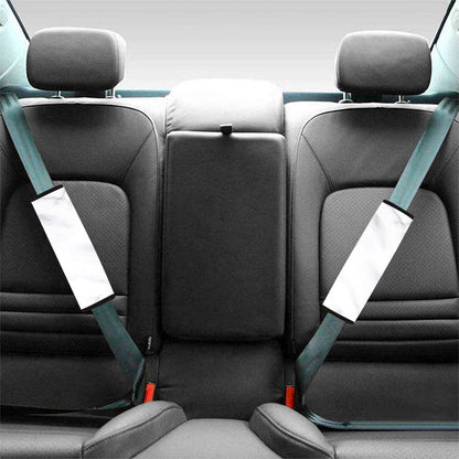 White Marble Print Car Seat Belt Covers