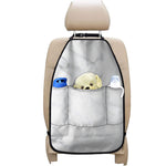 White Marble Print Car Seat Organizers