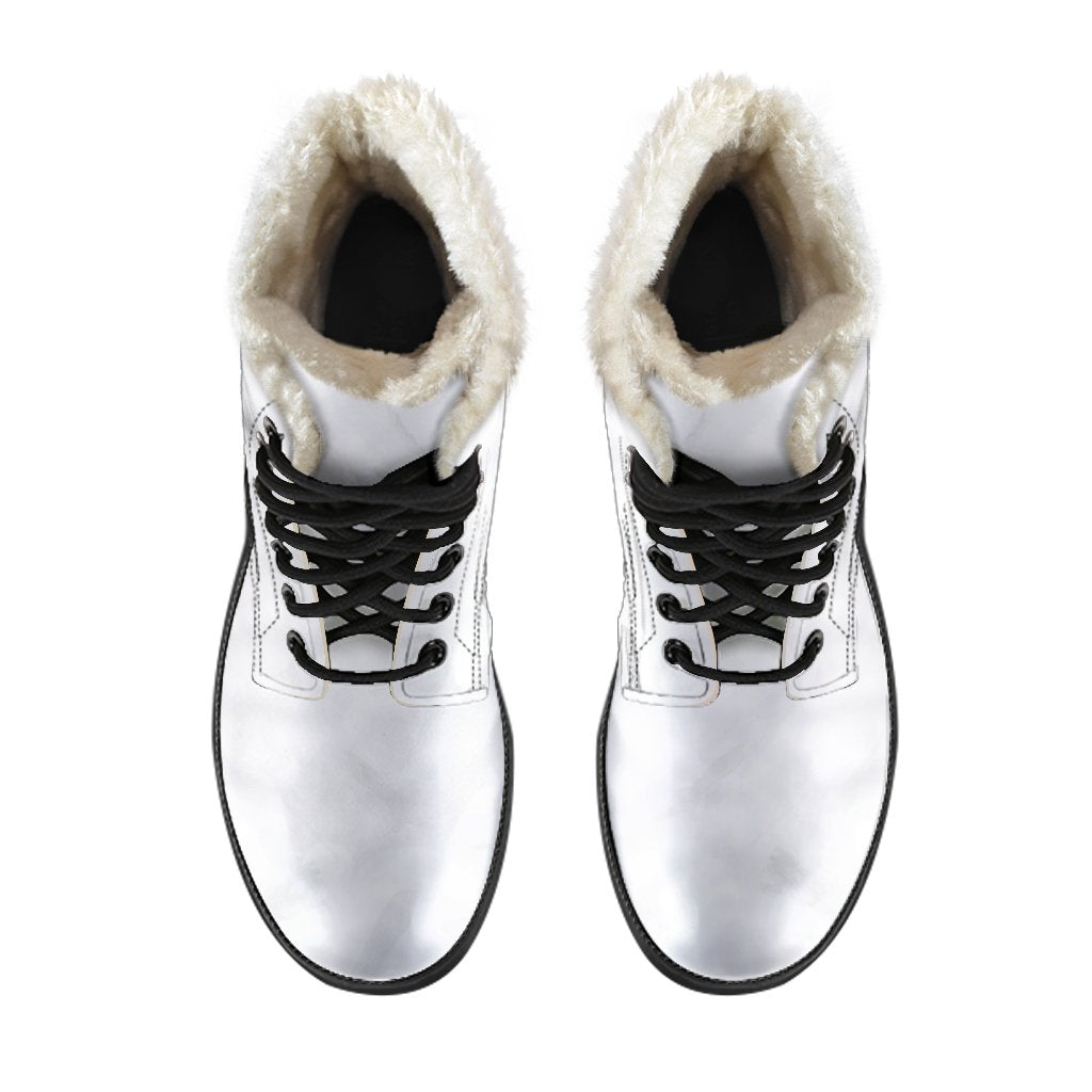 White Marble Print Comfy Boots GearFrost
