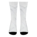 White Marble Print Crew Socks