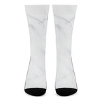 White Marble Print Crew Socks