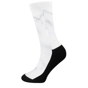 White Marble Print Crew Socks