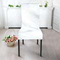 White Marble Print Dining Chair Slipcover
