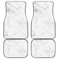 White Marble Print Front and Back Car Floor Mats