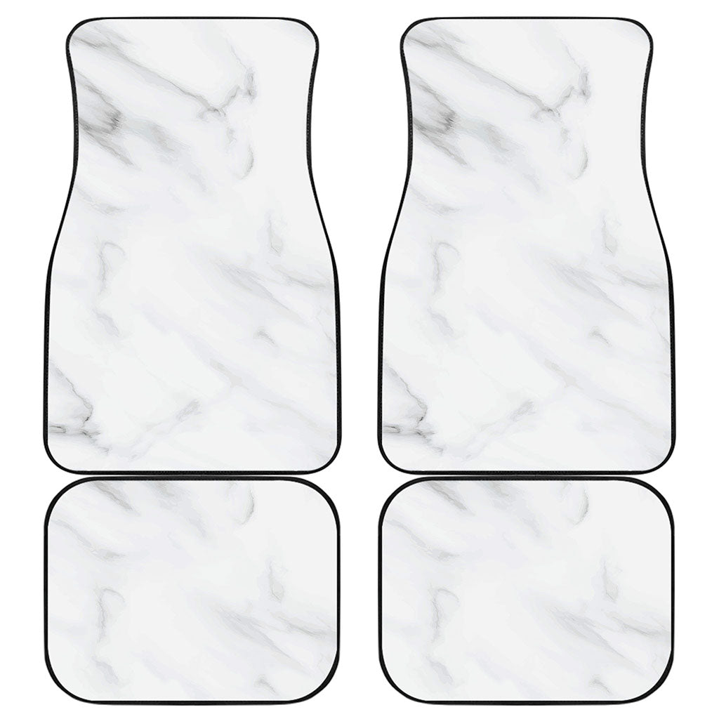 White Marble Print Front and Back Car Floor Mats