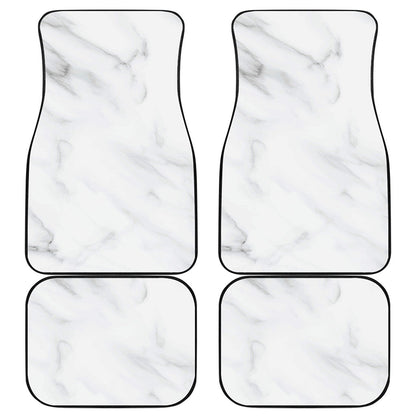 White Marble Print Front and Back Car Floor Mats