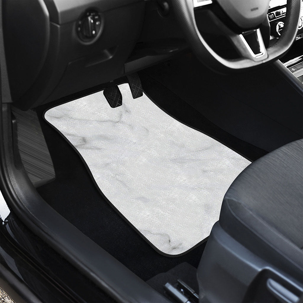 White Marble Print Front and Back Car Floor Mats
