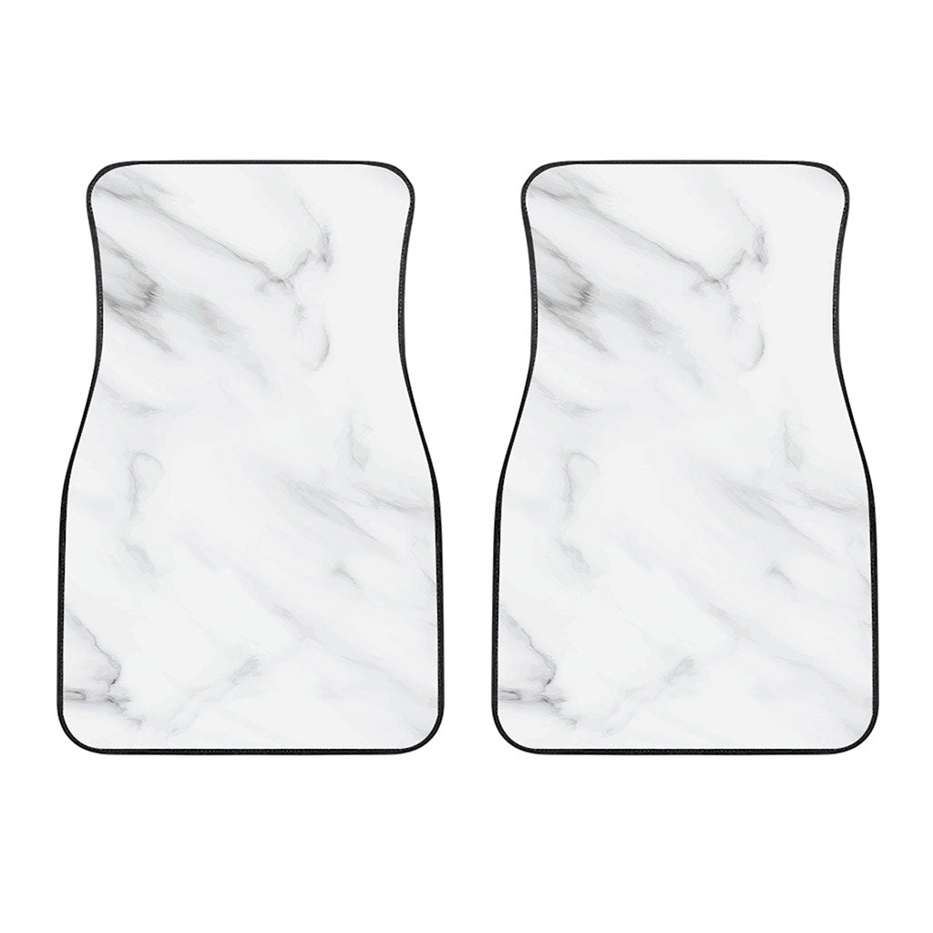 White Marble Print Front Car Floor Mats