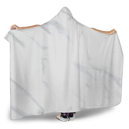White Marble Print Hooded Blanket