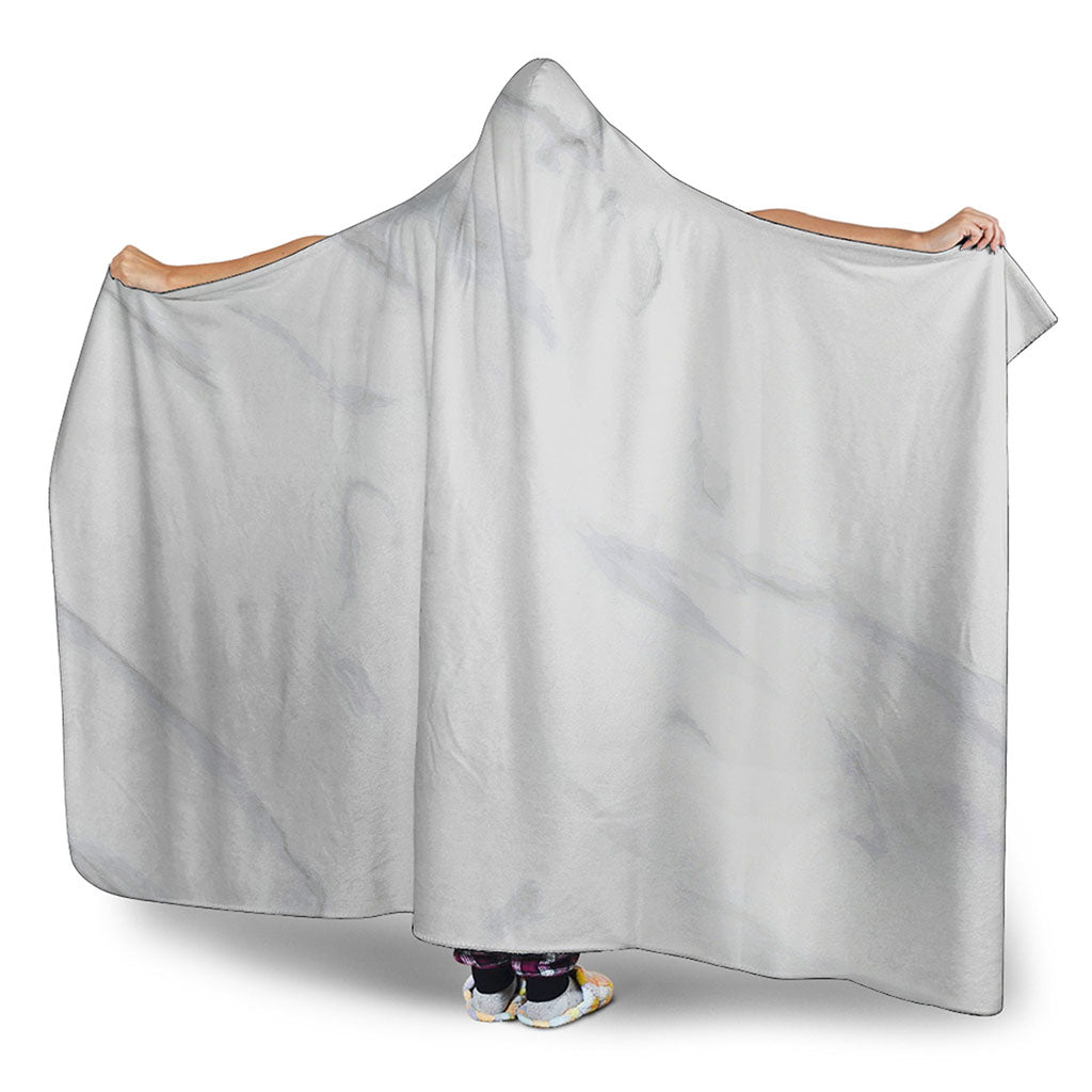 White Marble Print Hooded Blanket