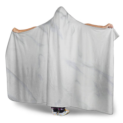White Marble Print Hooded Blanket