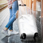 White Marble Print Luggage Cover GearFrost