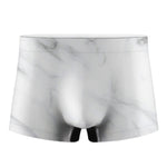 White Marble Print Men's Boxer Briefs