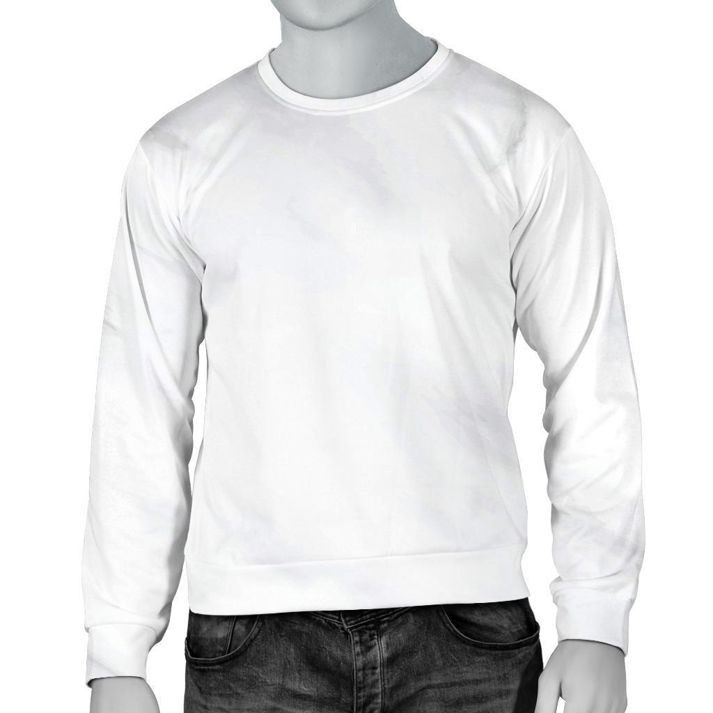 White Marble Print Men's Crewneck Sweatshirt GearFrost