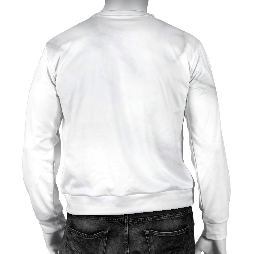 White Marble Print Men's Crewneck Sweatshirt GearFrost
