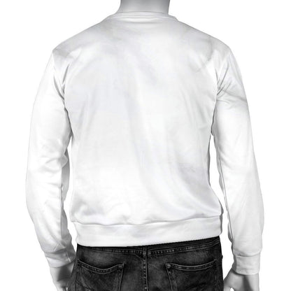 White Marble Print Men's Crewneck Sweatshirt GearFrost