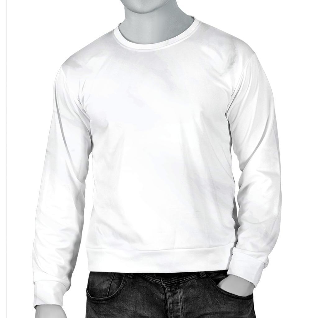 White Marble Print Men's Crewneck Sweatshirt GearFrost
