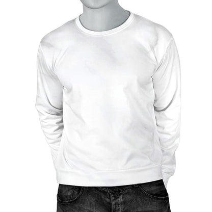 White Marble Print Men's Crewneck Sweatshirt GearFrost