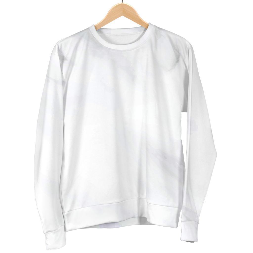 White Marble Print Men's Crewneck Sweatshirt GearFrost