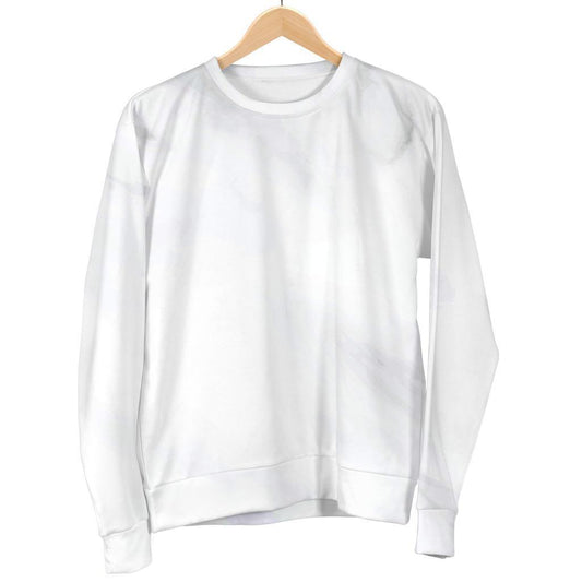 White Marble Print Men's Crewneck Sweatshirt GearFrost