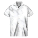 White Marble Print Men's Short Sleeve Shirt