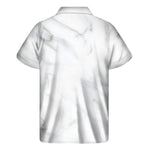 White Marble Print Men's Short Sleeve Shirt