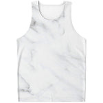 White Marble Print Men's Tank Top