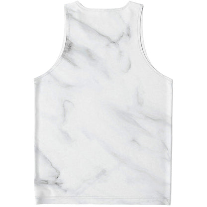 White Marble Print Men's Tank Top
