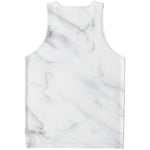 White Marble Print Men's Tank Top